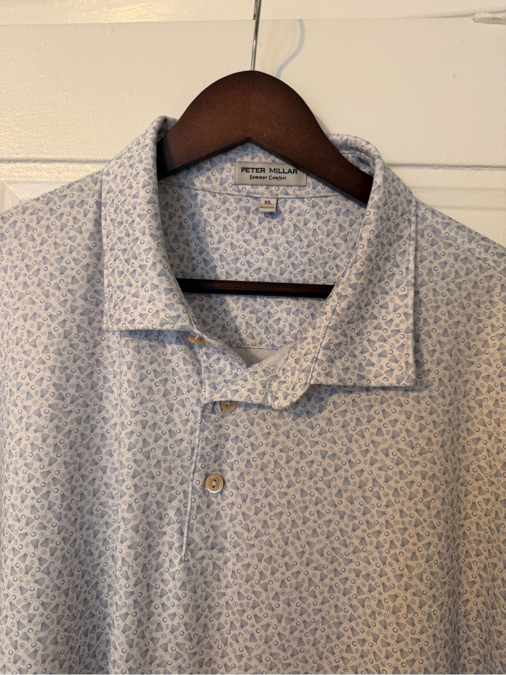 Peter Millar Men's Light Blue Badminton Polo Shirt
